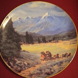 Decorative Plate with Mountain Scene